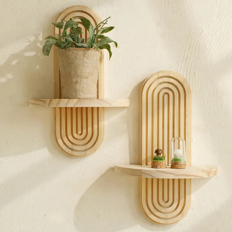 Boho Wooden Wall Shelves