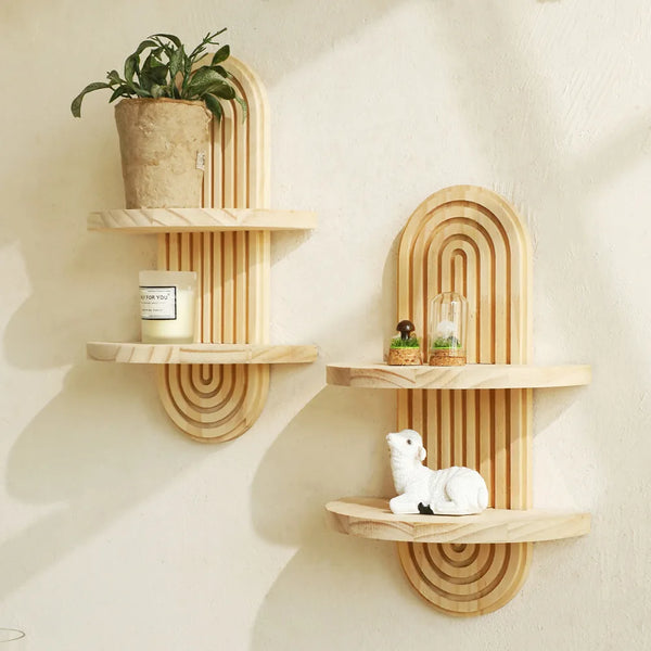 Boho Wooden Wall Shelves