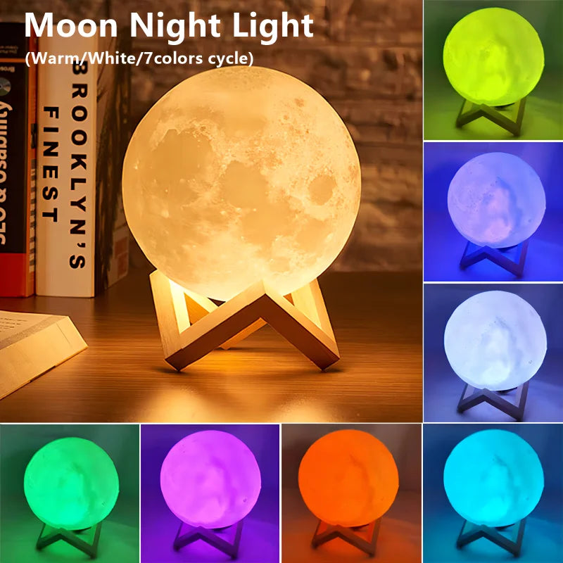Galaxy Moon Night Light